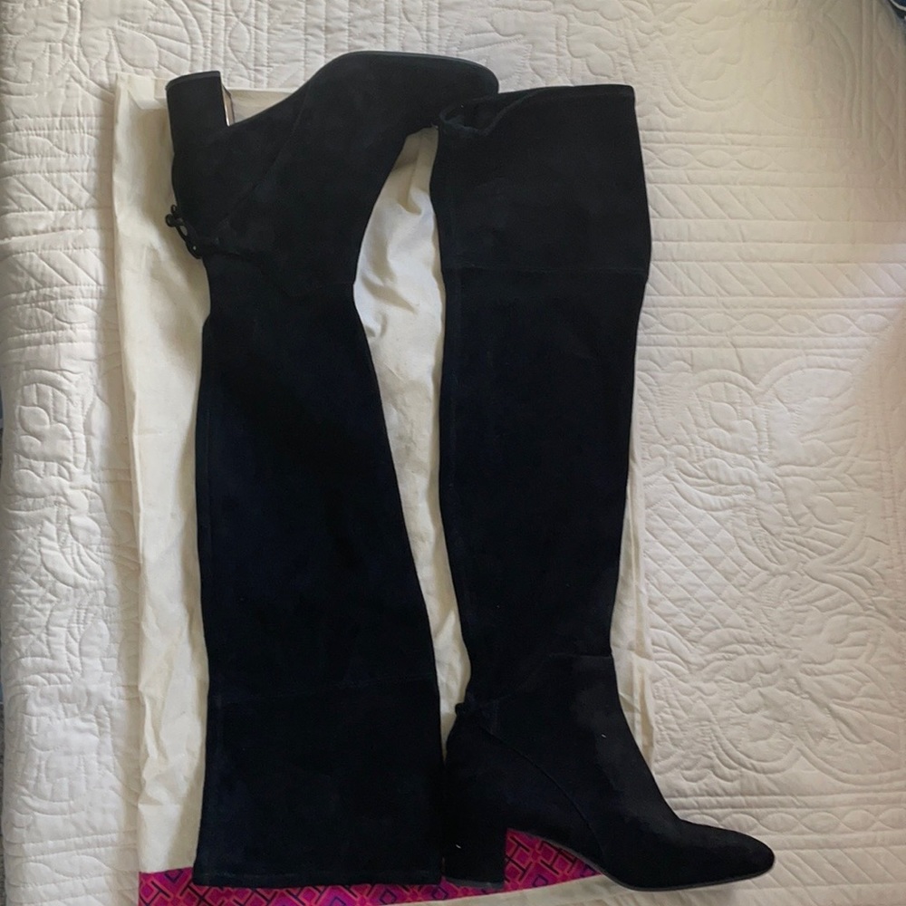Tory Burch size 10 over knee black boots